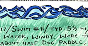 a detail from a swim journal page